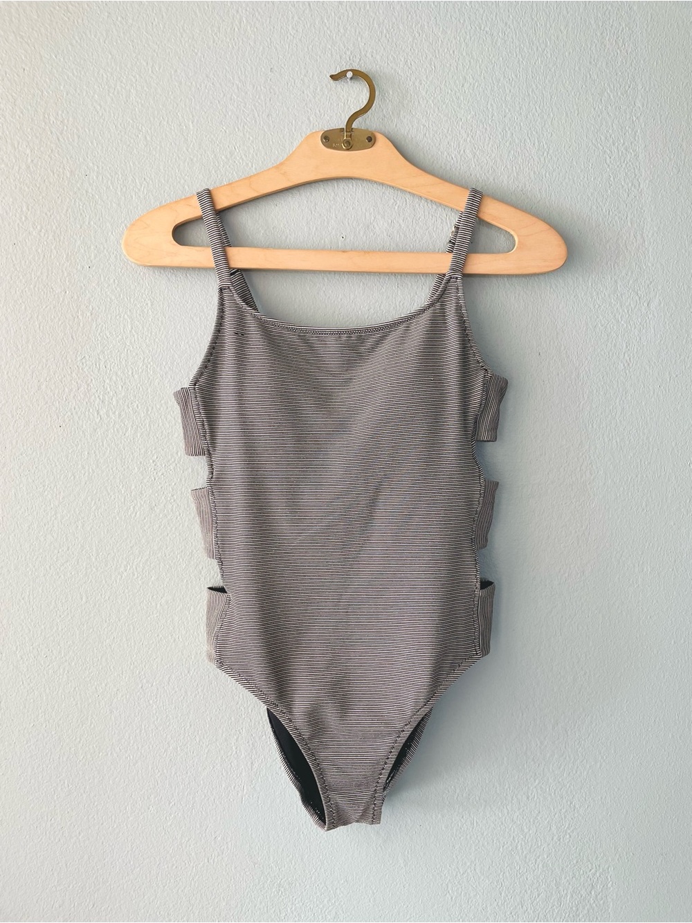 🌻5/$15🌻 Shade & Shore | Striped Gold Shimmer One-Piece Swimming Suit